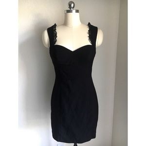 The PERFECT Little Black Dress w/ Black Lace Trim